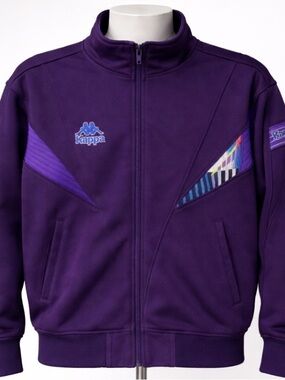 Kappa Sport Jacket Purple Retro 90s Coat Mens Small Athletic Streetwear Italy